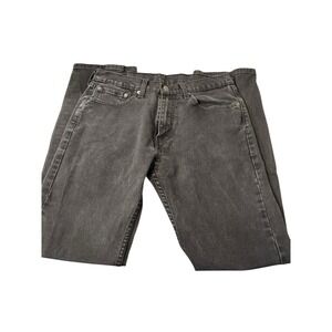 Levis 505 Jeans Mens 32x34 Black Regular Fit Straight Leg Stretch WaterLess